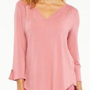 NWT - NYDJ Perfect Tee - Rose Long Sleeve - 3X